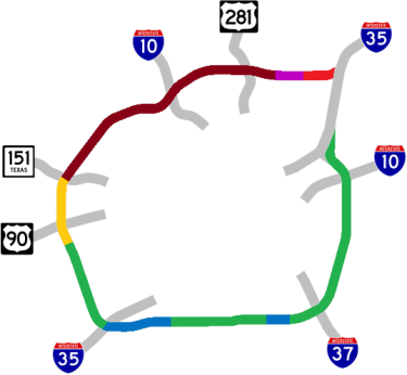 Loop 410 traffic map