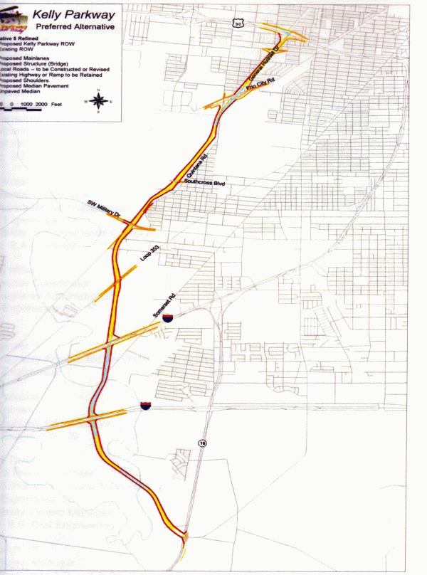 Preferred route for Kelly Parkway