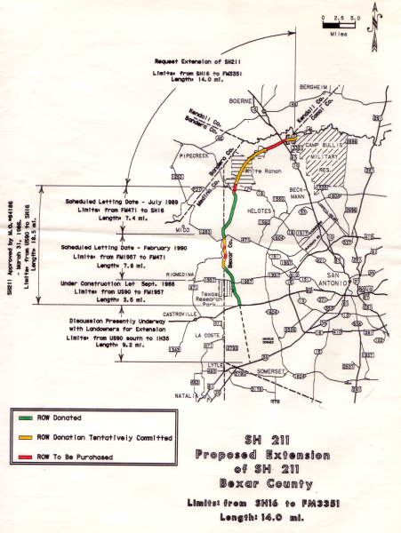 Circa 1989 plan for SH 211