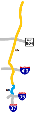 US 281N speed limit map