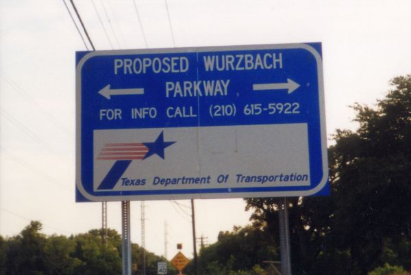 Proposed Wurzbach Parkway sign on West Ave. ca. 2001
