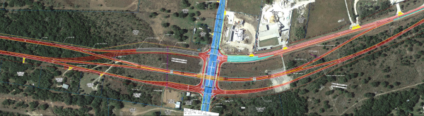 Planned SH 211/FM 471 interchange schematic