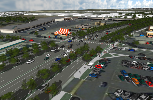 Boulevard/flyover rendering