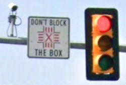 Don't block the box sign