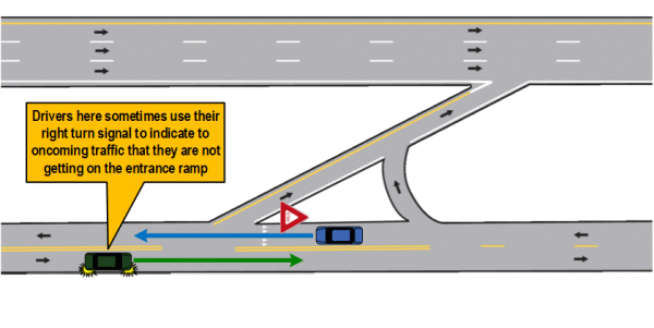Frontage road yield diagram
