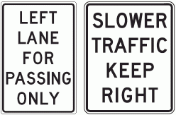 Drive right signs