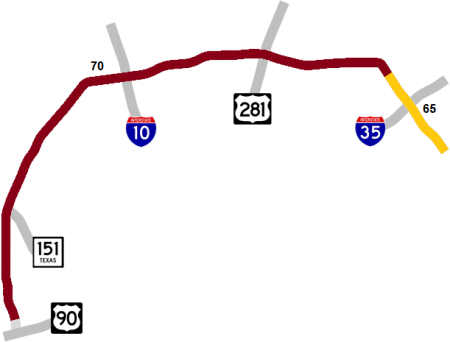 Loop 1604 speed limit map