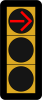 Red right arrow signal