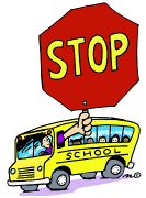 School bus with large stop sign image