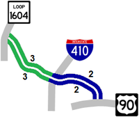 SH 151 lanes map