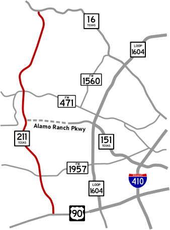 SH 211 location map