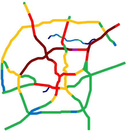 Traffic volume map