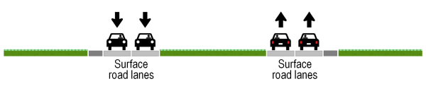 Existing US 90W cross-section