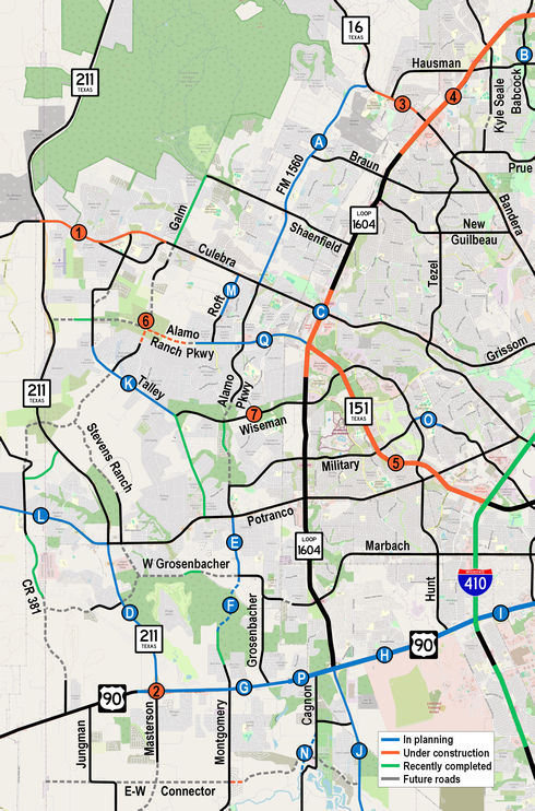 West Bexar projects map