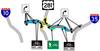 Wurzbach Pkwy special features map